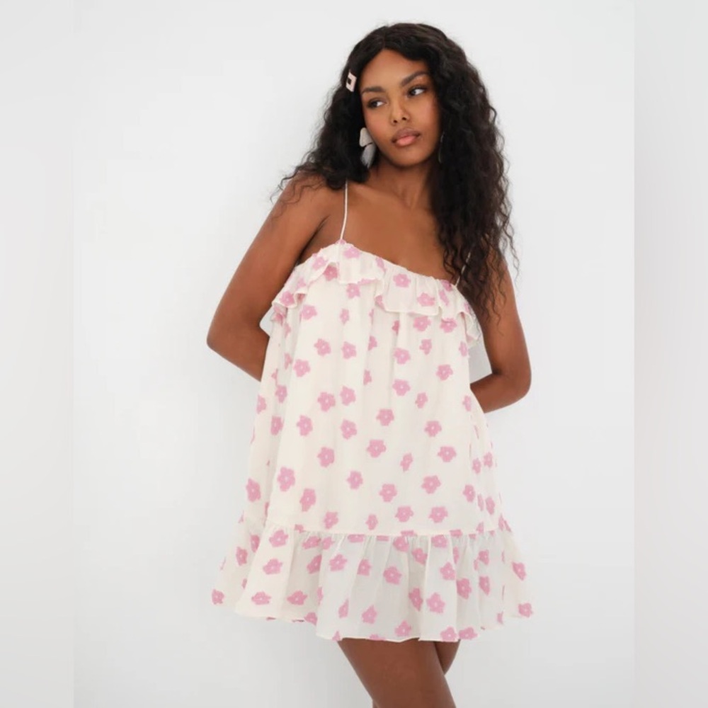 NWT For Love & Lemons Olea Mini Dress / Pink / Size Small
